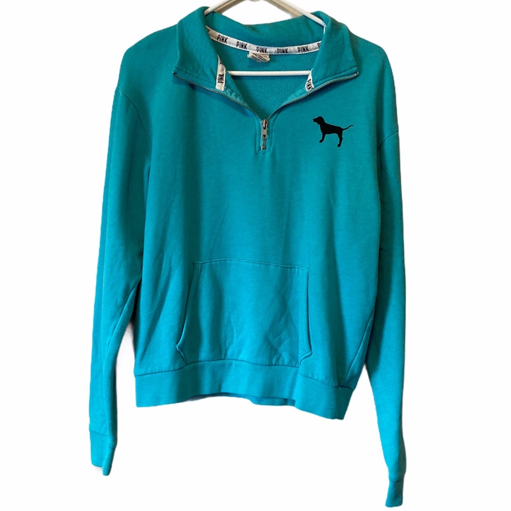 PINK Victoria Secret Blue Quarter Zip XSmall